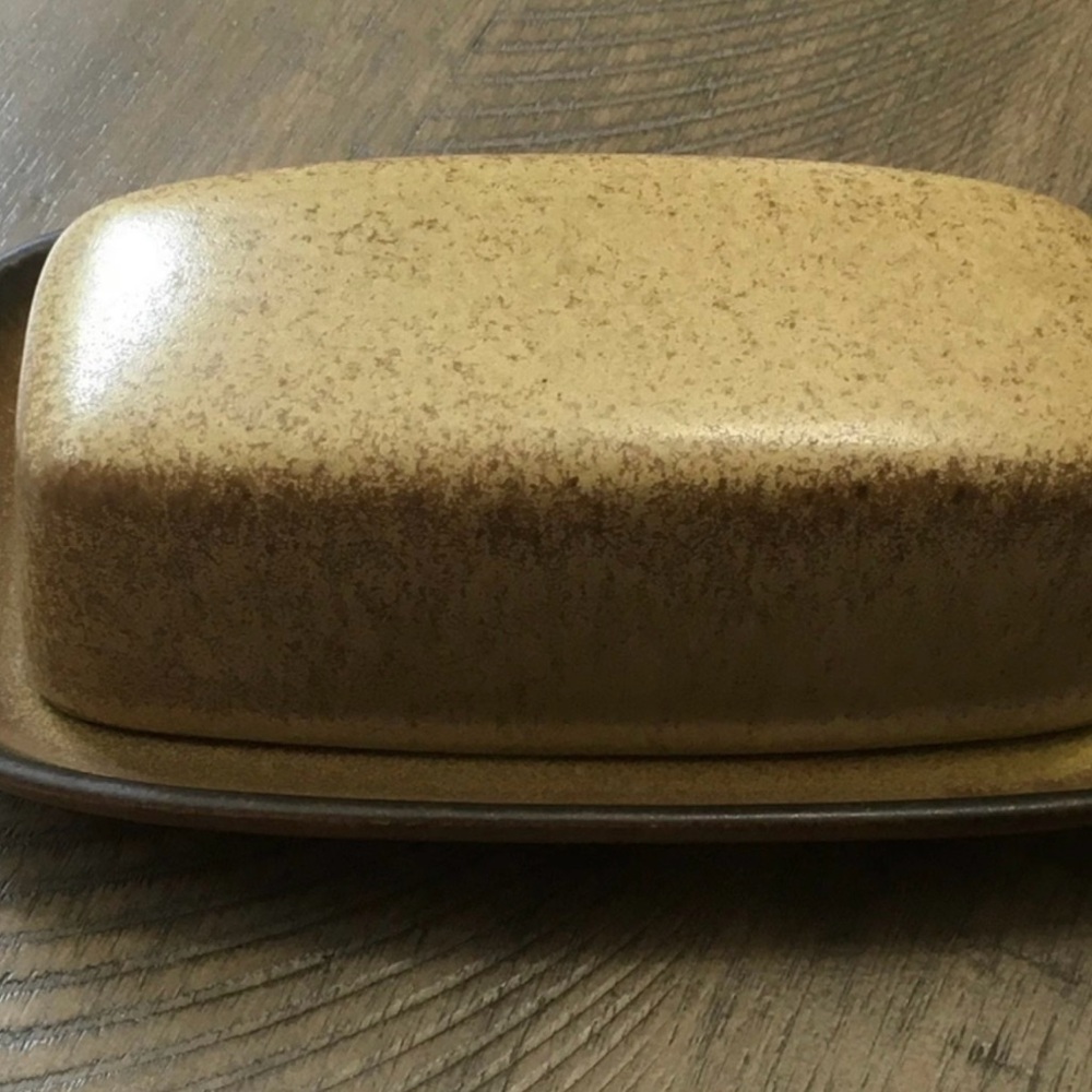 Denby Romany Brown Butter Dish 1/4lb  - Denby England Stoneware